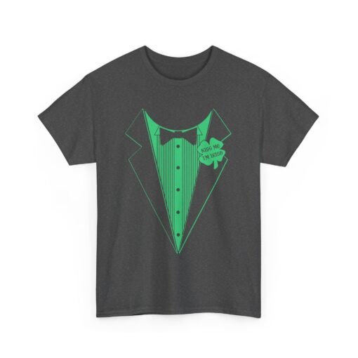 Kiss Me I’m Irish Unisex T-Shirt – Shamrock Tuxedo Edition - Image 14