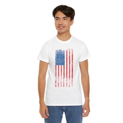 🇺🇸🖤 Distressed American Flag Unisex T-Shirt – Worn, Weathered, Proud - Image 7