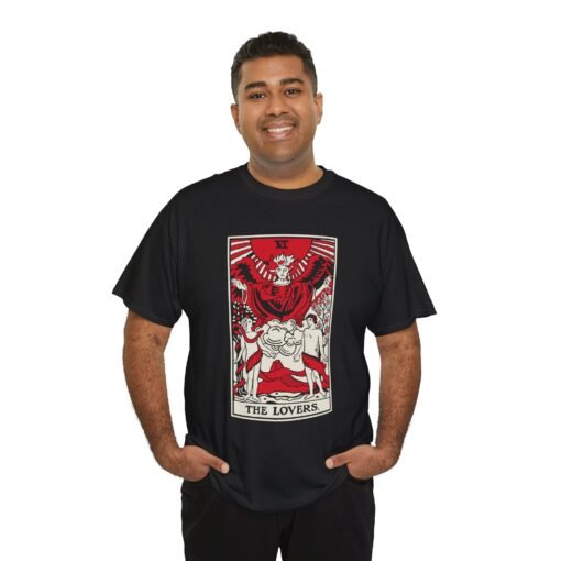 The Lovers Tarot Card – Unisex Mystical Tee - Image 6