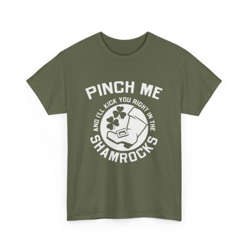 Pinch Me and I’ll Kick You Right in the Shamrocks Unisex T-Shirt – St. Paddy’s Day with Attitude - Image 12