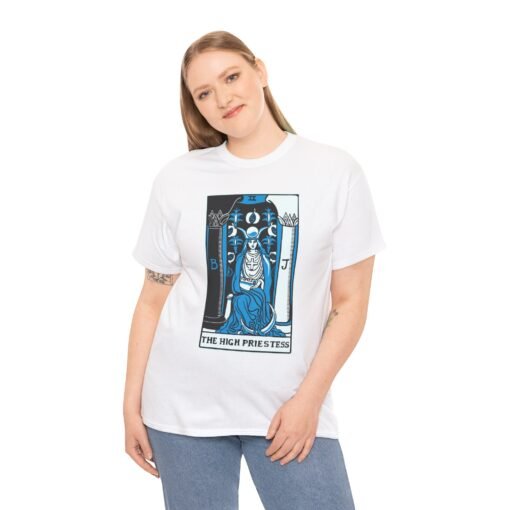 🌙🔮 The High Priestess Tarot Card Unisex T-Shirt – Channel Inner Wisdom - Image 3