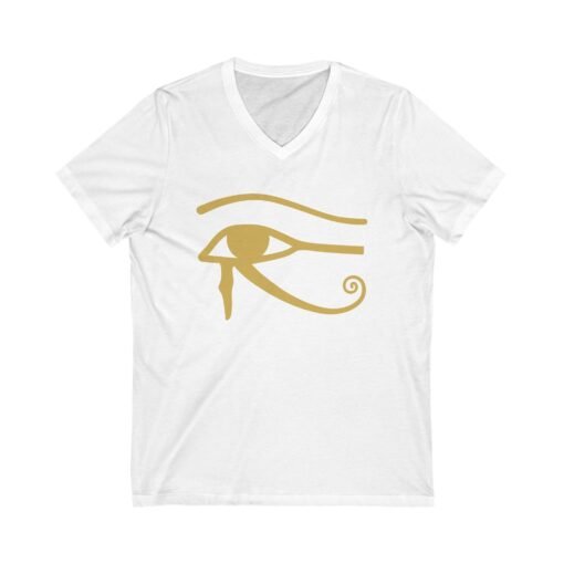 Eye of Horus Unisex V-Neck T-Shirt – Ancient Symbol, Modern Edge - Image 3