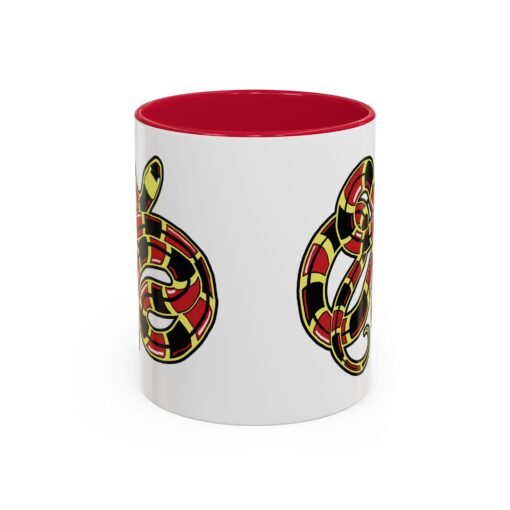 Curled Coral Snake Color Accent Mug – Bold & Wild - Image 2