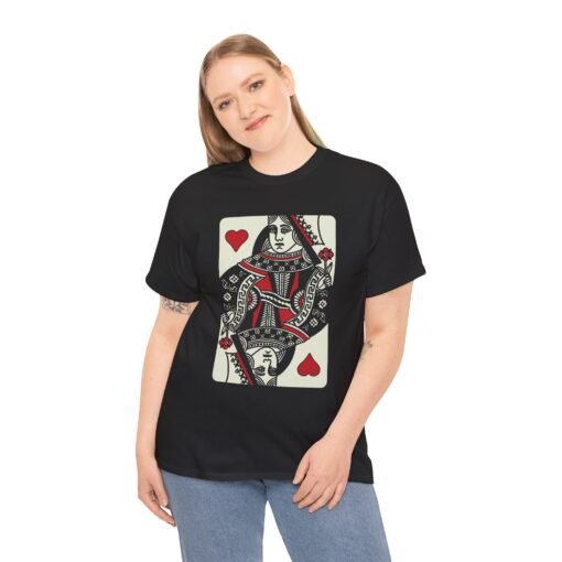 "Queen of Hearts" Unisex T-Shirt – Classic Playing Card Style - Image 3