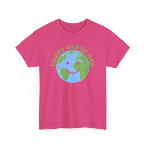 "Happy Earth Day" Smiling Planet Unisex T-Shirt - Image 12