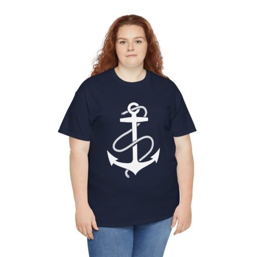 Anchored in Style – Unisex Nautical Anchor Tee - Image 10