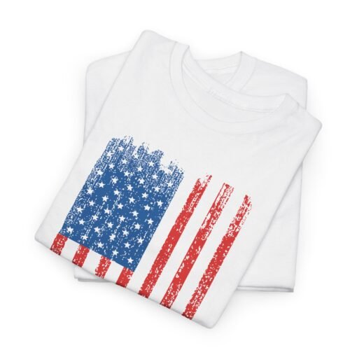 🇺🇸🖤 Distressed American Flag Unisex T-Shirt – Worn, Weathered, Proud - Image 2
