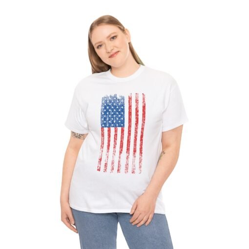 🇺🇸🖤 Distressed American Flag Unisex T-Shirt – Worn, Weathered, Proud - Image 4