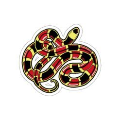 Curled Coral Snake Outdoor Sticker – Bold & Durable
