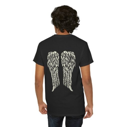 🖤👼 Gothic Angel Wings Unisex T-Shirt – Dark Grace from Behind - Image 7