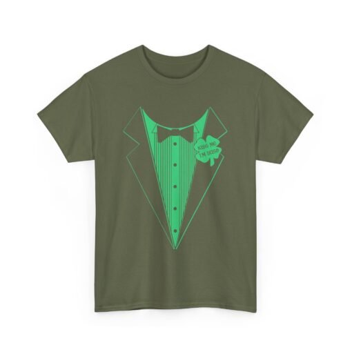 Kiss Me I’m Irish Unisex T-Shirt – Shamrock Tuxedo Edition - Image 11
