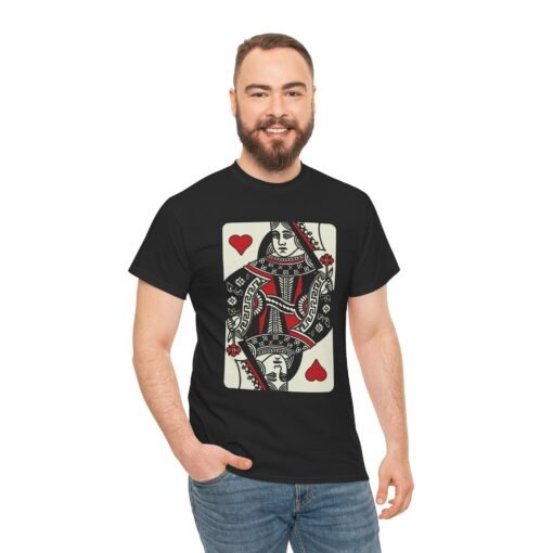 "Queen of Hearts" Unisex T-Shirt – Classic Playing Card Style - Image 4