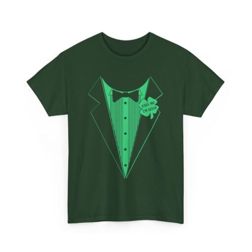 Kiss Me I’m Irish Unisex T-Shirt – Shamrock Tuxedo Edition - Image 13