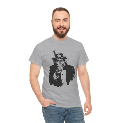 🧟‍♂️🇺🇸 Zombie Uncle Sam Unisex T-Shirt – He Wants Your Brains! - Image 3