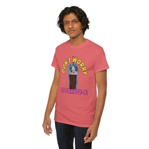 🥤✨ Don’t Worry, Be-Frappe-y! Unisex T-Shirt – Sweet Style, Chilled Vibes - Image 7