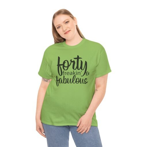 🎂💥 Forty and Freakin’ Fabulous Unisex T-Shirt – Level 40: Unlocked & Unstoppable - Image 3