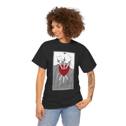 🖤🔮 Three of Swords Unisex T-Shirt – Heartbreak Meets Mysticism - Image 2