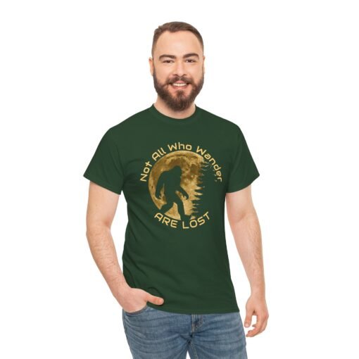 🦶🌲 Not All Who Wander Are Lost Unisex T-Shirt – Bigfoot-Approved Adventure Wear - Image 4