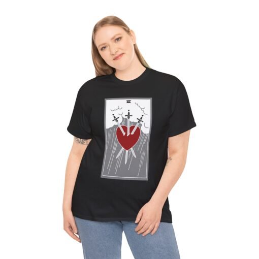 🖤🔮 Three of Swords Unisex T-Shirt – Heartbreak Meets Mysticism - Image 3