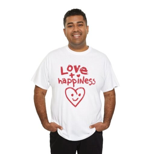 Love + Happiness Unisex T-Shirt – Feel-Good Vibes in Every Stitch - Image 7