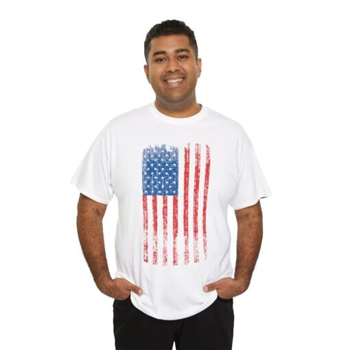 🇺🇸🖤 Distressed American Flag Unisex T-Shirt – Worn, Weathered, Proud - Image 6