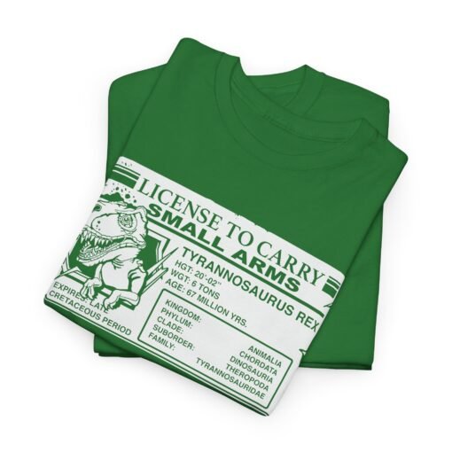 🦖🔫 Licensed to Carry Small Arms Unisex T-Shirt – T. Rex Approved - Image 2