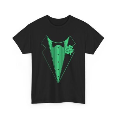 Kiss Me I’m Irish Unisex T-Shirt – Shamrock Tuxedo Edition