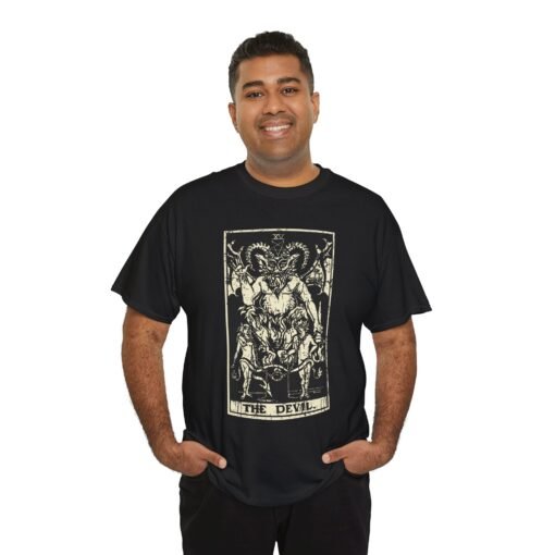 😈🃏 The Devil Tarot Card Unisex T-Shirt – Embrace the Shadows in Style - Image 4