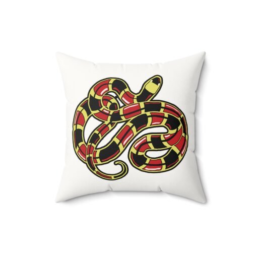 Curled Coral Snake Faux Suede Throw Pillow – Striking & Stylish - Image 6