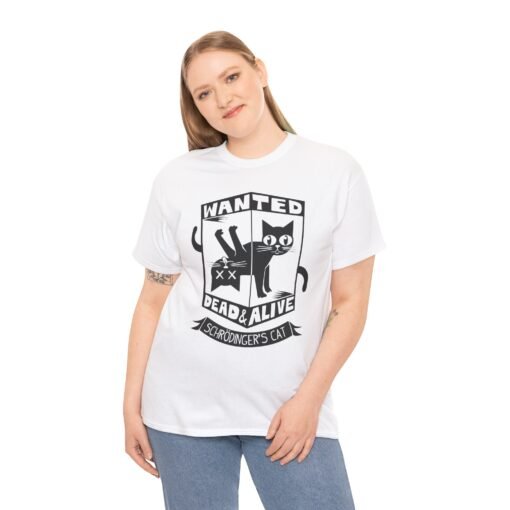 📦🐱 Schrödinger’s Cat Unisex T-Shirt – Wanted: Dead and Alive - Image 3