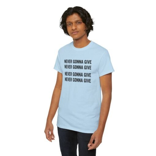 "Never Gonna Give" Loop Lyric Unisex T-Shirt – Rickrolled in Style - Image 6