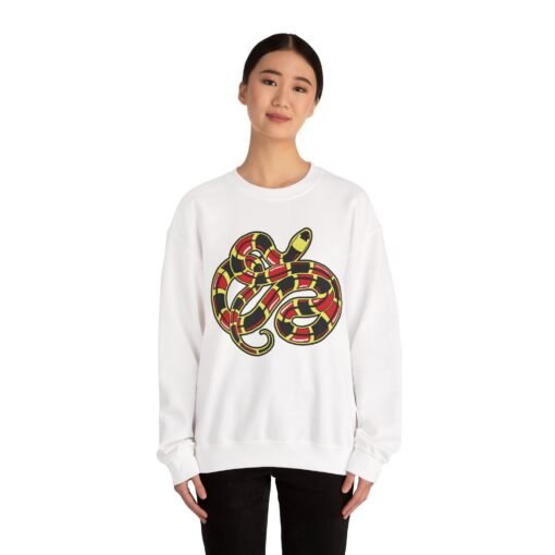 Curled Coral Snake Unisex Sweatshirt – Striking Wildlife Style - Image 9