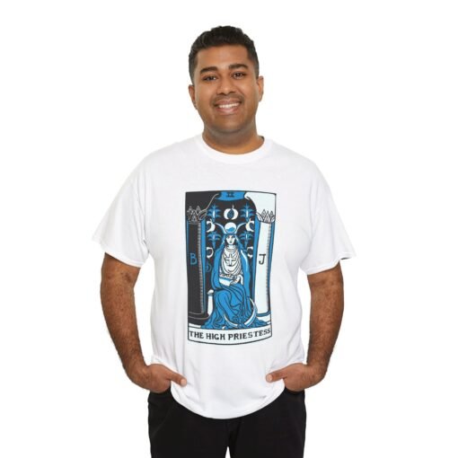 🌙🔮 The High Priestess Tarot Card Unisex T-Shirt – Channel Inner Wisdom - Image 6