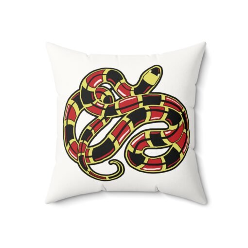 Curled Coral Snake Faux Suede Throw Pillow – Striking & Stylish - Image 7