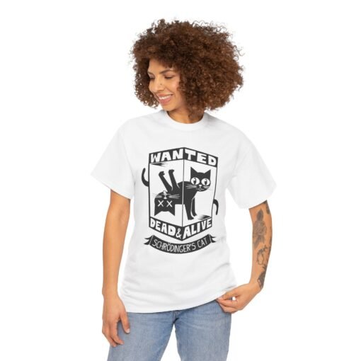 📦🐱 Schrödinger’s Cat Unisex T-Shirt – Wanted: Dead and Alive - Image 2