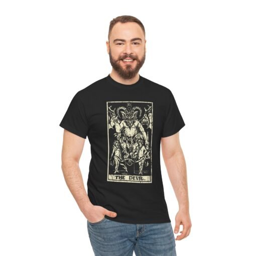 😈🃏 The Devil Tarot Card Unisex T-Shirt – Embrace the Shadows in Style - Image 2