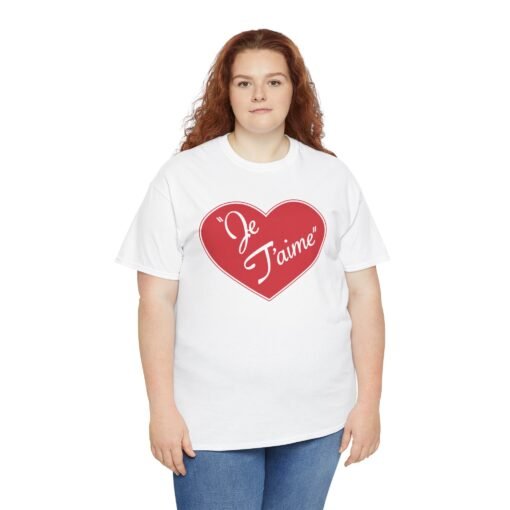 Je T'aime Heart Unisex T-Shirt - Image 5
