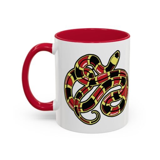Curled Coral Snake Color Accent Mug – Bold & Wild