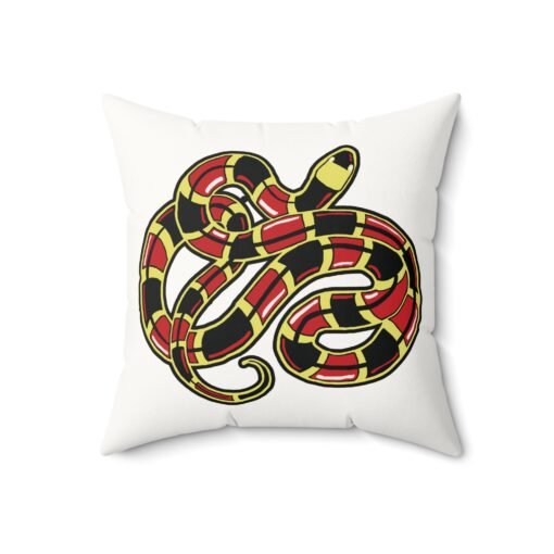 Curled Coral Snake Faux Suede Throw Pillow – Striking & Stylish - Image 8