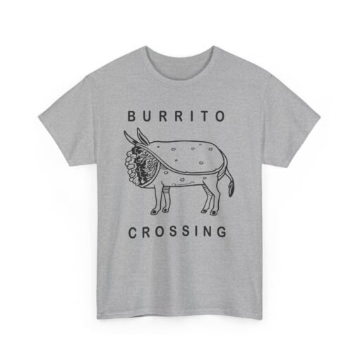 🌯🐴 Burrito Crossing Unisex T-Shirt – Warning: Deliciously Absurd - Image 12