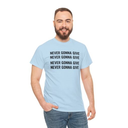"Never Gonna Give" Loop Lyric Unisex T-Shirt – Rickrolled in Style - Image 3
