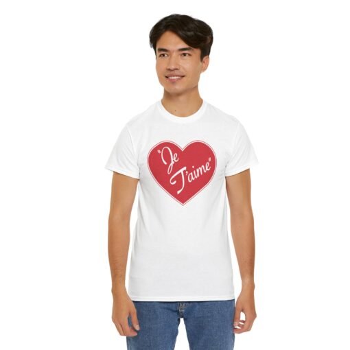 Je T'aime Heart Unisex T-Shirt - Image 6