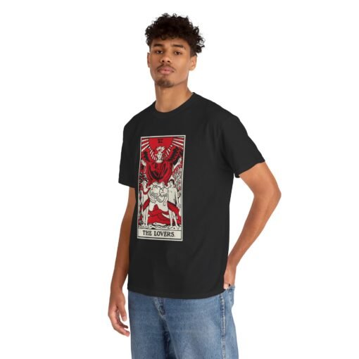 The Lovers Tarot Card – Unisex Mystical Tee - Image 3