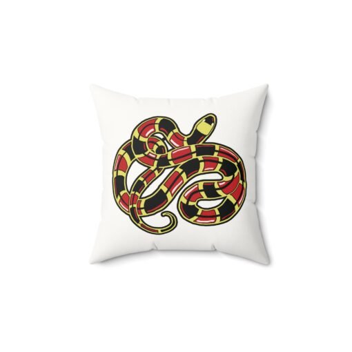 Curled Coral Snake Faux Suede Throw Pillow – Striking & Stylish - Image 3
