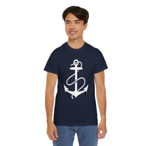 Anchored in Style – Unisex Nautical Anchor Tee - Image 5