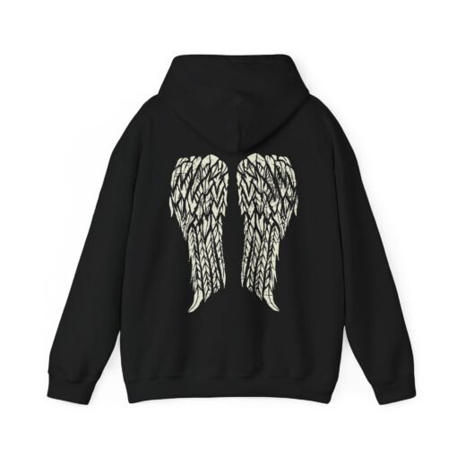 Gothic Angel Wings Unisex Hoodie – Dark & Divine - Image 3