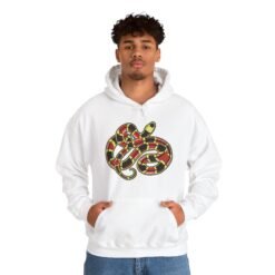 Alternative view of Curled Coral Snake Unisex Hoodie – Bold & Venomous Style