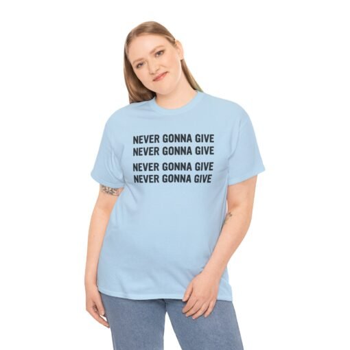 "Never Gonna Give" Loop Lyric Unisex T-Shirt – Rickrolled in Style - Image 4