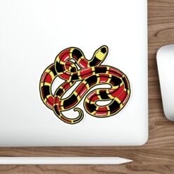 Alternative view of Curled Coral Snake Outdoor Sticker – Bold & Durable