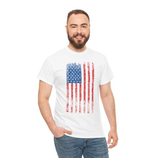 🇺🇸🖤 Distressed American Flag Unisex T-Shirt – Worn, Weathered, Proud - Image 5